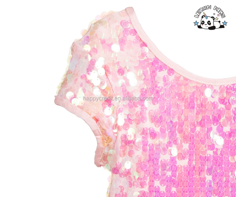 LEZONKIDS - Vestido Tutu com Lantejoulas Iridescentes, Corpete de Jersey, Corte Alto Baixo, Listras Coloridas, Voile de Algodão, Meninas